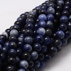 Sodalite Natural Sodalite Round Beads Strands, 4mm, Hole: 1mm, about 85~90pcs/strand, 15.5 inch