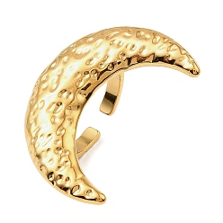 Золотой 304 открытые кольца манжеты из нержавеющей стали, луна, золотые, внутренний диаметр: 17.4 мм