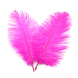 Magenta Ostrich Feather Ornament Accessories, for DIY Costume, Hair Accessories, Backdrop Craft, Magenta, 200~250mm