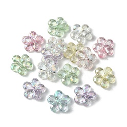 Цветок УФ-покрытие радужные прозрачные акриловые бусины, цветок, 14x14x4 мм, отверстие : 1.6 мм, 1250 шт / 500 г