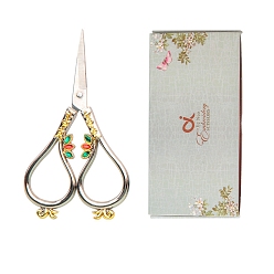 Нержавеющая Сталь Цвет Ножницы из нержавеющей стали, ручка из сплава, ножницы для вышивания, швейные ножницы, цвет нержавеющей стали, 95x55 мм