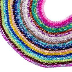 Mixed Color 20 Colors Spray Painted Crackle Glass Beads Strands, Round, Mixed Color, 8mm, Hole: 1.3~1.6mm, about 100pcs/strand, 31.4 inch