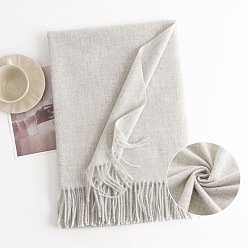 Белый Дым Теплый шарф из полиэстера, зимний шарф, шарф с кисточками, серый, 1900x700 мм