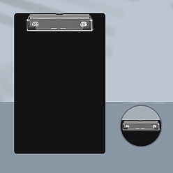 Black Plastic A5 Clipboards, with Metal Clips, for Office, Hospital, Rectangle, Black, 235x155mm