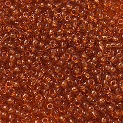 (RR133) Transparent Topaz Миюки круглые бусины рокайль, японский бисер, (rr 133) прозрачный топаз, 8/0, 3 мм, отверстие : 1 мм, Около 2111~2277 шт / 50 г