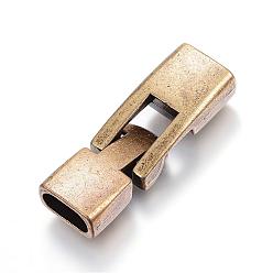 Antique Bronze Alloy Snap Lock Clasps, Antique Bronze, 33.5x12x6mm, Hole: 4.5x9.5mm