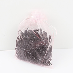 Mesh Bag - All Black Élastiques à cheveux colorés en forme de bonbons pour enfants, bandes élastiques non dommageables dans un joli sac à cordon