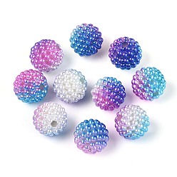 Орхидея Имитация жемчуга акриловые, Берри бисера, комбинированные бисером, круглые, сиреневые, 15.5 мм, отверстие : 2.5 мм, около 200 шт / упаковка