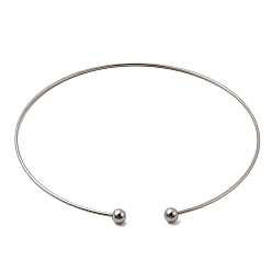 Нержавеющая Сталь Цвет 202 колье-чокер из нержавеющей стали, жесткое ожерелье для женщин, цвет нержавеющей стали, внутренний диаметр: 5.79 дюйм (14.7 см)