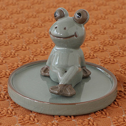 Ge Kiln Frog Plate 2 Creative Brother Kiln Ceramic Plate Frog Sandalwood Incense Insert Incense Ice Crack Indoor Incense Office Zen Ornament