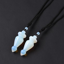 Опал Опаловое ожерелье с подвеской в форме маятника и нейлоновым шнуром для женщин, 32.28~35.04 дюйм (82~89 см)