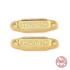 Golden 925 Sterling Silver Links, Chain Tabs, with 925 Stamp, Golden, 8.5x2.5x0.5mm, Hole: 0.7mm
