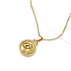 Водолей Ожерелья из нержавеющей стали с подвеской в виде созвездия для женщин и мужчин, золотые, Водолей, 8.27~19.69 дюйм (21~50 см)