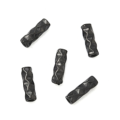 Черный 304 шарики из нержавеющей стальной трубы, ионное покрытие (ip), текстурированная трубка, чёрные, 6x2 мм, отверстие : 0.9 мм