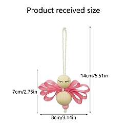 Светло-Вишневый Рождественская тема, деревянный подвесной снеговик, украшения, для подвесных украшений на елку, светло-вишневый, 140 мм