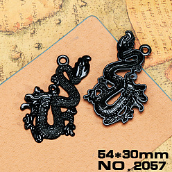 2057 Chinese Dragon DIY electrophoretic black pendant animal punk style necklace pendant jewelry accessories
