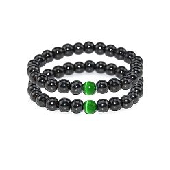suit 1 Colorful Cat Eye Stone Obsidian Bead Bracelet for Couples and Yoga Energy Stones