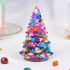 Colorful Natural Shell Christmas Tree Ornaments, Resin Christmas Holiday Atmosphere Decoration Gifts, Colorful, 85~90mm