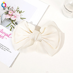 Ant Wrinkle Spring Clip - Beige Charming Oversized Bow Hair Clip with Elastic Spring for Elegant Updo Hairstyles