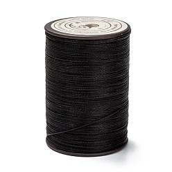 Dark Coffee Round Waxed Polyester Thread String, Micro Macrame Cord, Twisted Cord, for Leather Sewing Stitching, Dark Coffee, 0.45mm, about 174.97 yards(160m)/roll