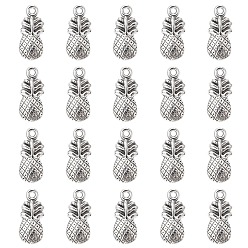 Antique Silver Pineapple Tibetan Style Alloy Pendants, Lead Free & Cadmium Free, Antique Silver, 19x9x3mm, Hole: 1mm