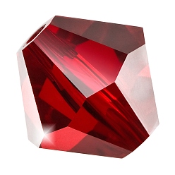 90090 Siam Хрустальные бусины preciosa®, чешский хрусталь, биконус(451 69 302 рондель), 90090 сиам, 5 мм, отверстие : 1 мм