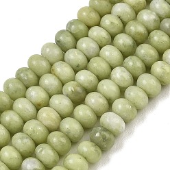 Chinese Jade Натуральные китайские нефритовые бусины, нити из южного нефрита, гладкая рондель, 6~6.5x4~5 мм, отверстие : 0.8 мм, около 86~88 шт / нитка, 14.96''~15.16'' (38~38.5 см)
