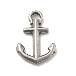 Нержавеющая Сталь Цвет Вакуумное покрытие pvd 304 подвески из нержавеющей стали, якорь, цвет нержавеющей стали, 29.5x19.5x2.5 мм, отверстие : 5 мм