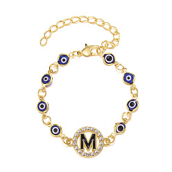 M Alloy Adjustable Devil Eye Bracelet with Blue Eye - European and American Style