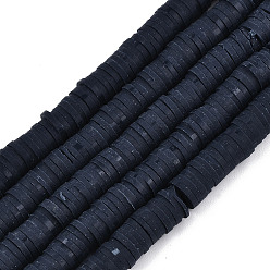 Prussian Blue Handmade Polymer Clay Beads Strands, for DIY Jewelry Crafts Supplies, Heishi Beads, Disc/Flat Round, Prussian Blue, 6x0.5~1mm, Hole: 1.8mm, about 290~320pcs/strand, 15.75 inch~16.14 inch(40~41cm)