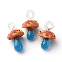 Верблюжий Подвески лэмпворк ручной работы, неровный, гриб, верблюжие, 24.5~29.5x15~18.5 мм, отверстие : 2~5 мм