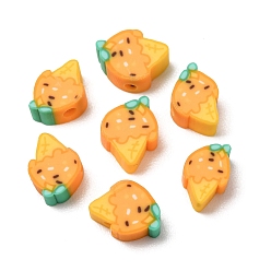 Orange Manuell Polymer Ton Perlen, Eis, orange, 11x8x4.5 mm, Bohrung: 2 mm