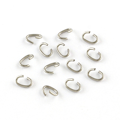 Stainless Steel Color Oval 304 Stainless Steel Open Jump Rings, Stainless Steel Color, 18 Gauge, 7x5x1mm