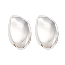 Посеребрённый Латунные бусины, самородки, 925 серебро покрытием, 12x8x4 мм, отверстие : 1.4 мм