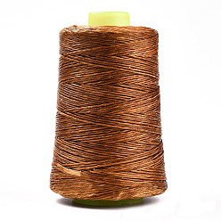 Chocolate Eco-Friendly Polyester Thailand Waxed Cords, Twisted Cord, Chocolate, 1.0mm, about 328.08 yards(300m)/roll
