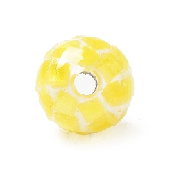 Yellow Colorful Craft Shell Beads, Dyed, Round, Yellow, 3.5~4x4~4.5mm, Hole: 0.9~1mm
