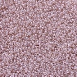 (RR215) Blush Lined Crystal MIYUKI Round Rocailles Beads, Japanese Seed Beads, (RR215) Blush Lined Crystal, 11/0, 2x1.3mm, Hole: 0.8mm, about 5500pcs/50g