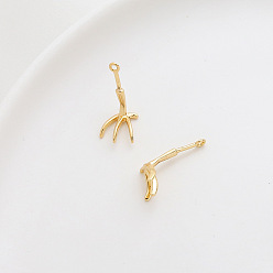 Real 18K Gold Plated Brass Head Pins, for Ghost Witch Baroque Pearl Making, Chicken Feet Shape, Real 18K Gold Plated, 9x9mm