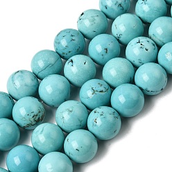Magnesite Natural Magnesite Beads Strands, Dyed & Heated, Round, 12mm, Hole: 1mm, about 32pcs/strand, 15 inch