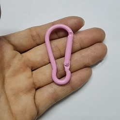 Pearl Pink Spray Painted Iron Rock Climbing Carabiners, Key Clasps, Pearl Pink, 47mm