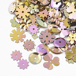 Dark Goldenrod Ornament Accessories, PVC Plastic Paillette/Sequins Beads, Mixed Shapes, Dark Goldenrod, 4.5~11x4.5~12x0.4~1mm, Hole: 0.9~1.4mm