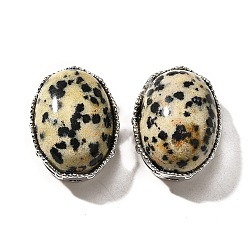 Далматинских Джаспер Многорядные звенья из натуральной далматинской яшмы, овальные, без кадмия и без свинца, платина, 20.5x15.5x10.5 мм, отверстие : 2 мм