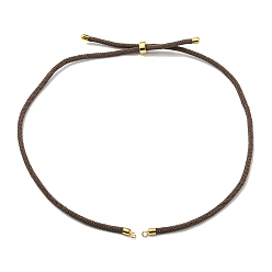 Coffee Nylon Cords Necklace Making, with Golden Brass Findings, Long-Lasting Plated, Coffee, 22~22.8 inch(56~58cm), Hole: 1.7mm