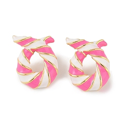 Бледно-Розовый Серьги-гвоздики из латуни с эмалью для женщин, без свинца и без кадмия, реальный 18 k позолоченный, розовый жемчуг, 24.5x19.5 мм