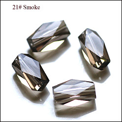 Gray Imitation Austrian Crystal Beads, Grade AAA, Faceted, Column, Gray, 11x7.5mm, Hole: 0.7~0.9mm