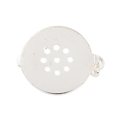 Серебро Латунная фурнитура для броши, серебряные, 22x18x5 мм, штифты : 0.8 мм