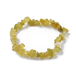 Jade Natural Jade Beads Stretch Bracelets, with Korean Elastic Crystal Thread, 2 inch~2-1/8 inch(5.2~5.3cm)