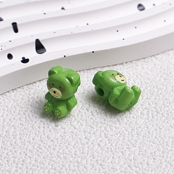 Lime Green Opaque Acrylic Beads, Bear, Lime Green, 16.6x11.8x10.7mm, Hole: 2.8mm