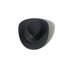 Black Plastic Mini Western Cowboy Cowgirl Hat, Mini Cute Doll Hat Party Dress Hat for Doll Decoration, Black, 54x46x16mm