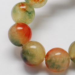 Цвет Древесины Два тона естественно нефритовый шарик нити, окрашенные, круглые, деревесиные, 10 мм, отверстие : 1 мм, около 38 шт / нитка, 14.9 дюйм